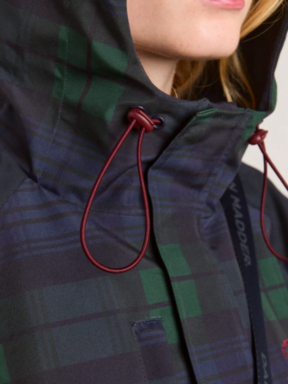 Damson Mader - Liu Shower Proof Raincoat - Navy Check - Picture 11 of 11